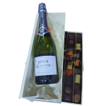 Caja White – Cava + Pralinés 30 uds